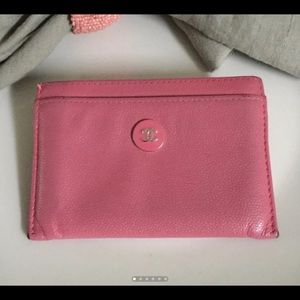 Chanel Card Holder. Pink Leather.